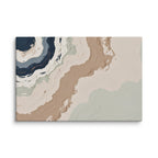 Spall canvas artwork with fractured stone-like layers and linear fissures, shown on white.