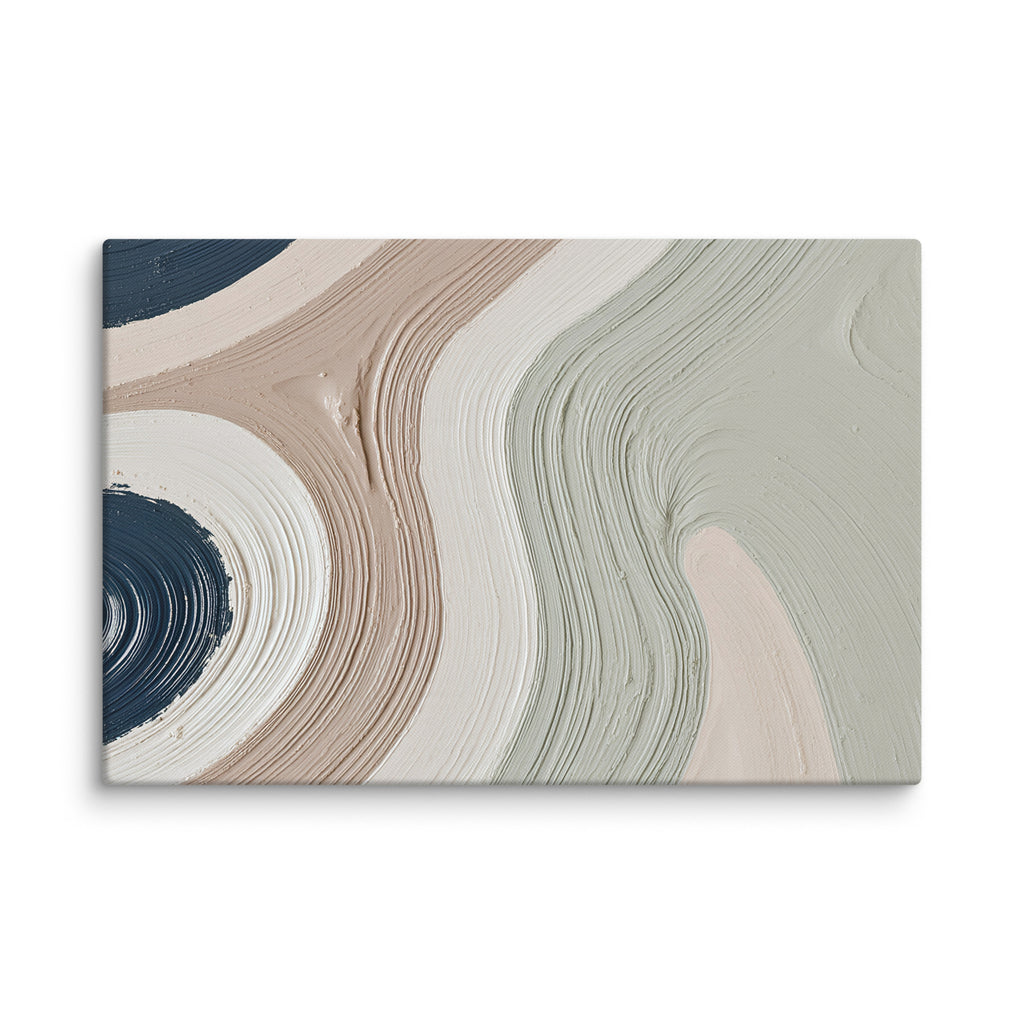 Talus canvas artwork with angular rock-like forms and deep charcoal contrasts, shown on white.