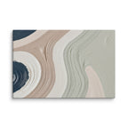 Talus canvas artwork with angular rock-like forms and deep charcoal contrasts, shown on white.