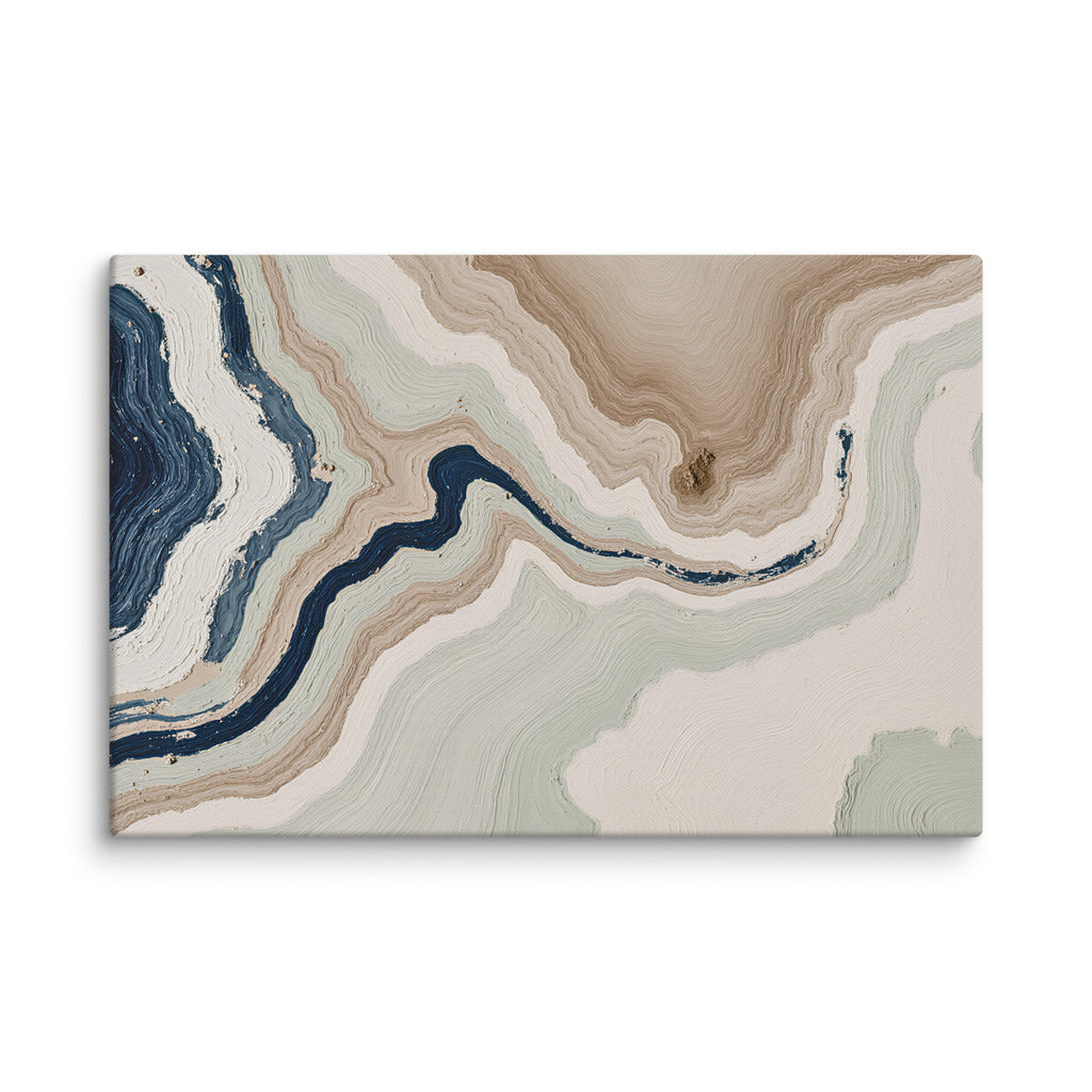 Terrace canvas artwork with stepped stone-like shelves and warm mineral gradients, shown on white.