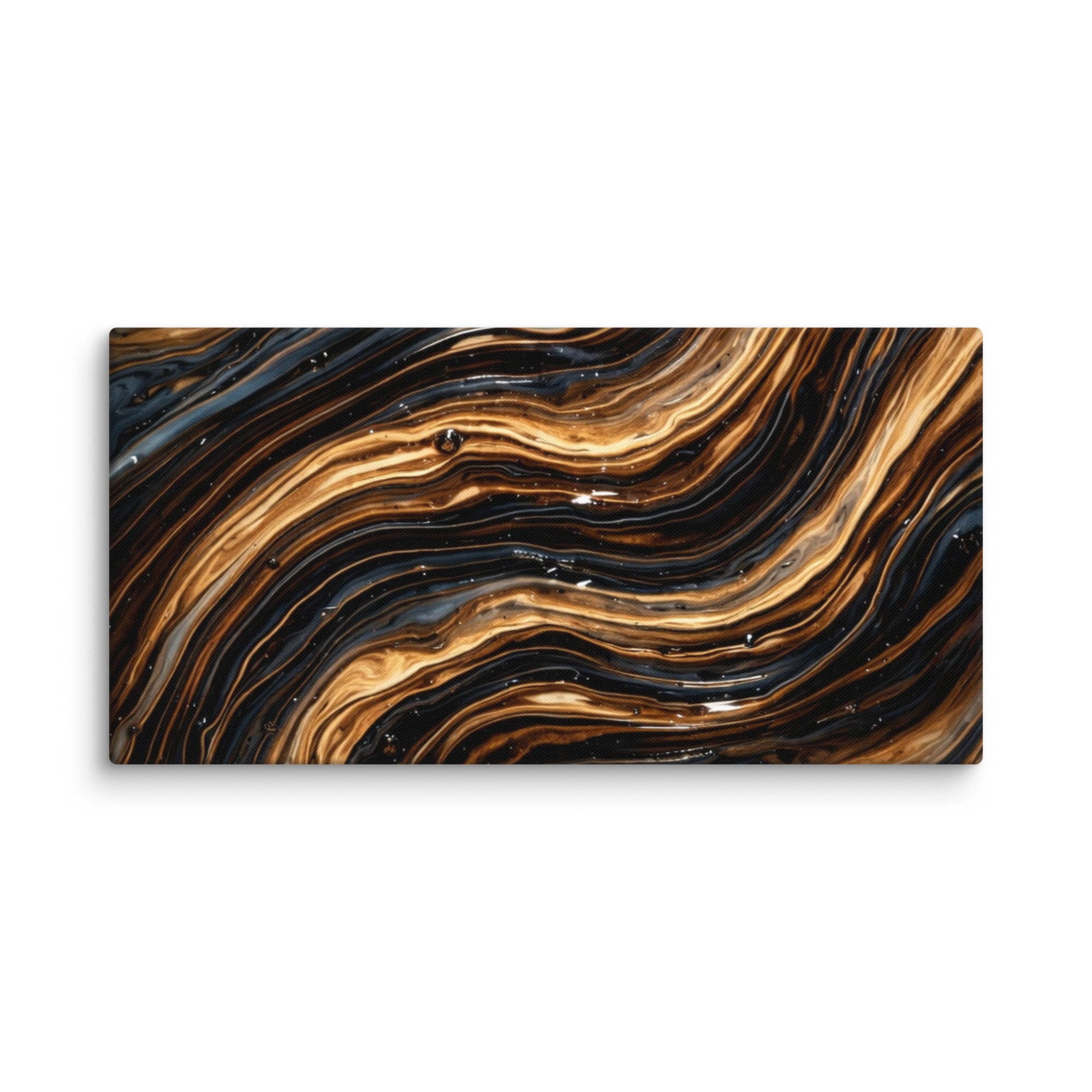 Amber canvas print with product details shown in 14 x 14 inch universal size