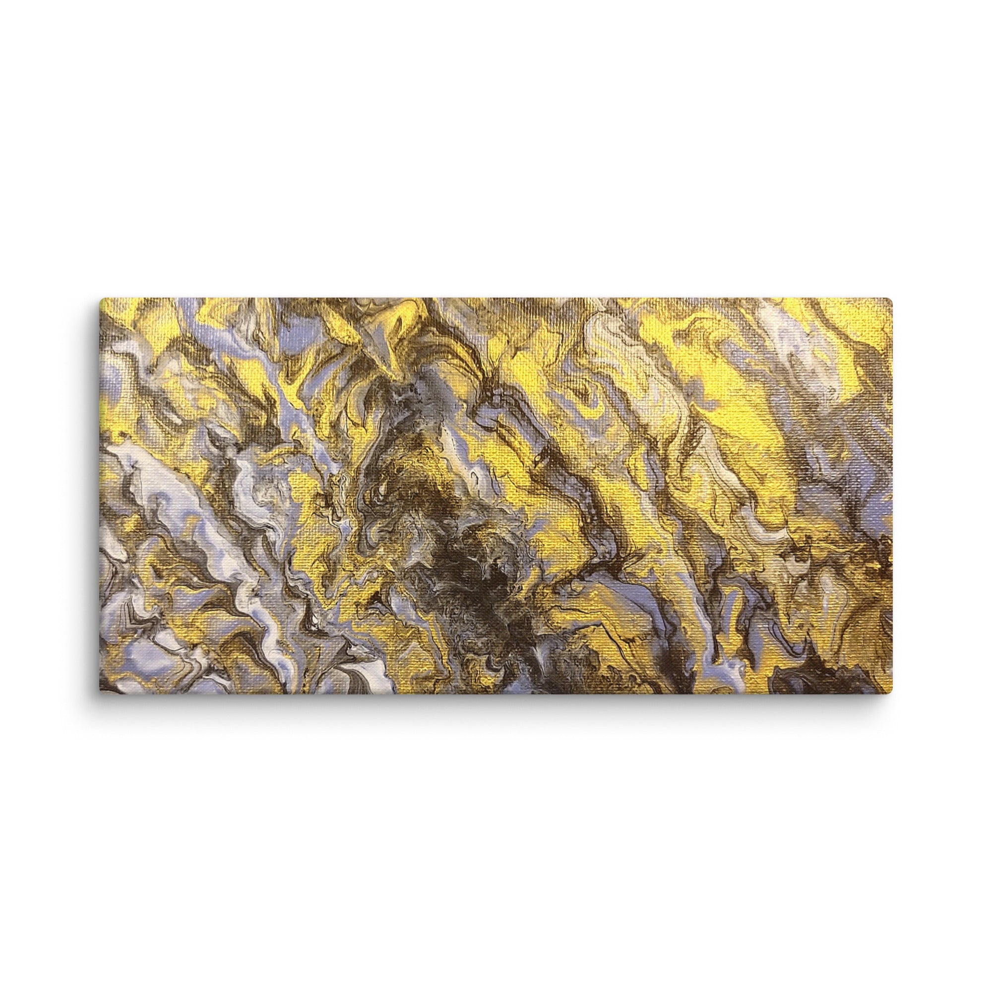 Gold Wave canvas print, wall display view in 12 x 12 inch universal size