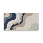 Loess canvas artwork with warm ochre, taupe and sandstone-like textures, shown on white.