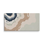 Spall canvas artwork with fractured stone-like layers and linear fissures, shown on white.