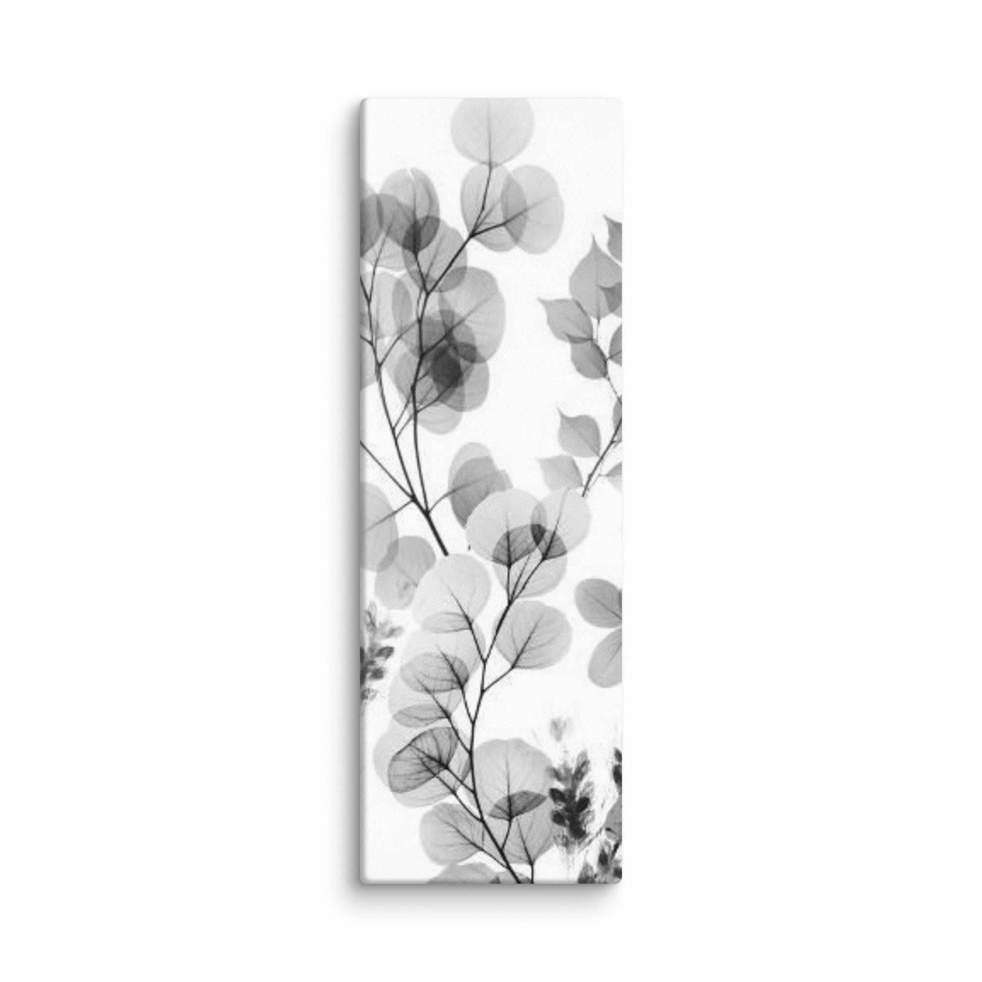 Fleur canvas black and white floral wall display image in 16 x 32 inch large size