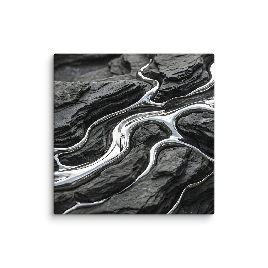Basalt canvas print with product details shown in 14 x 14 inch universal size