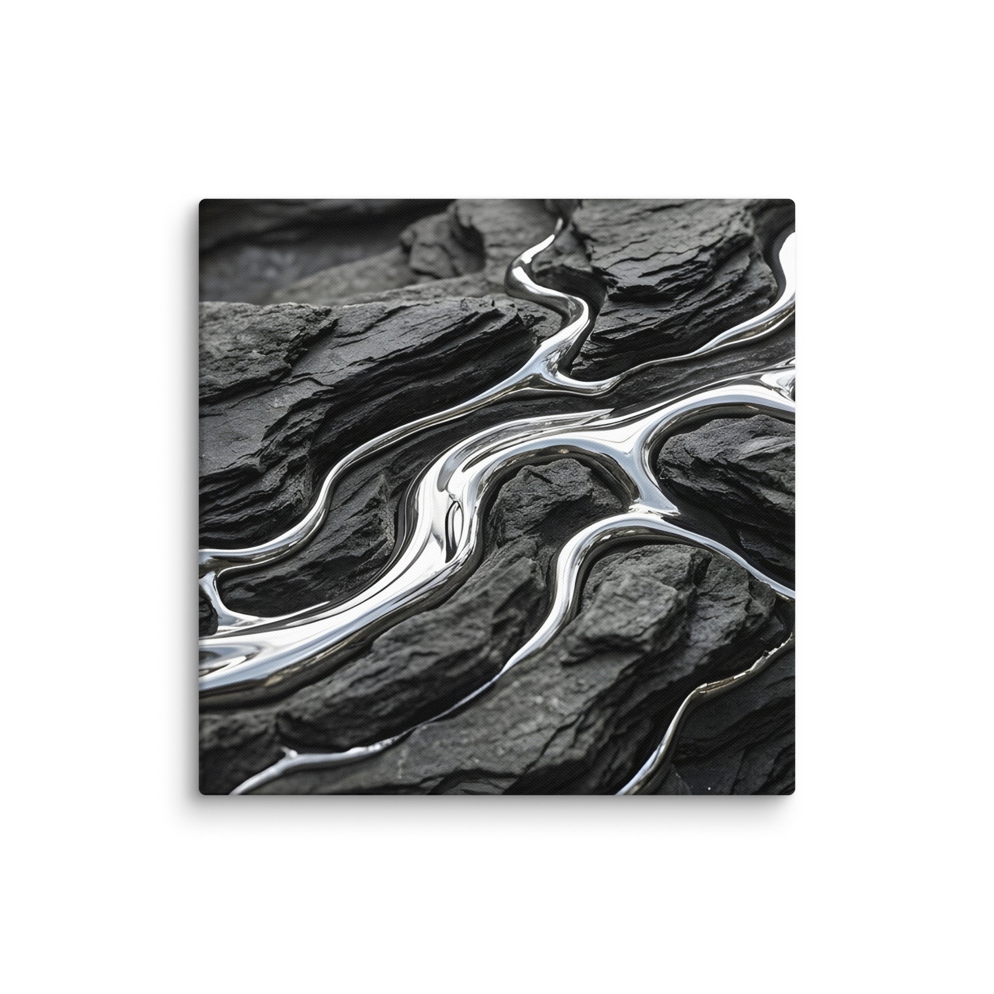 Basalt canvas print with product details shown in 14 x 14 inch universal size