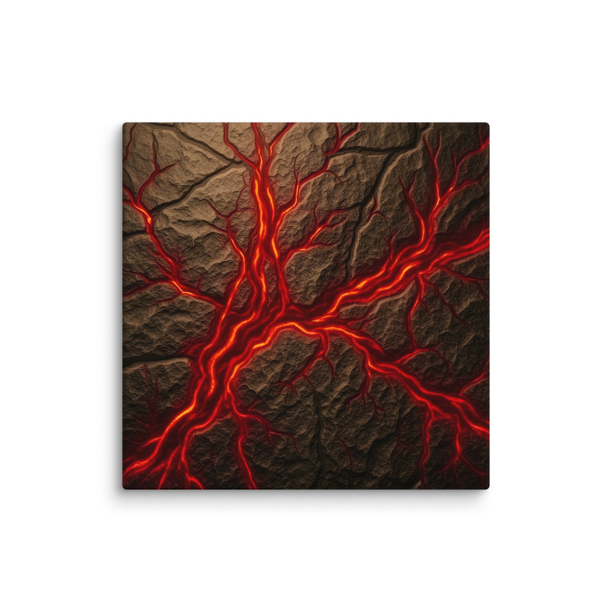 Magma canvas print shown in wall display view in 16 x 24 inch universal size