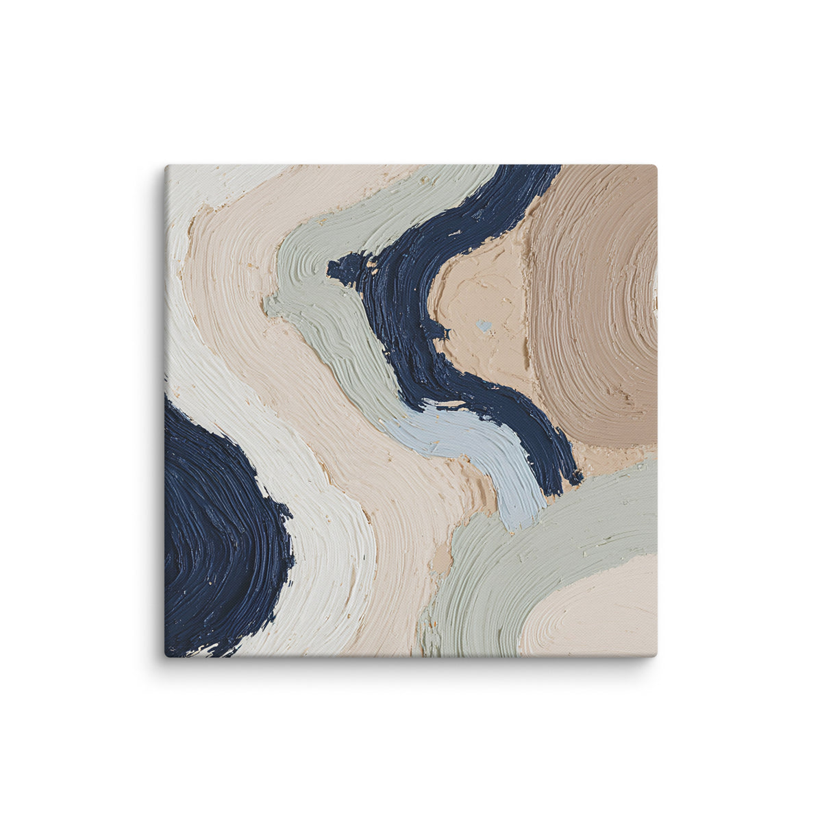 Marl canvas artwork with pale stone and soft clay tones with subtle visual texture, shown on white.