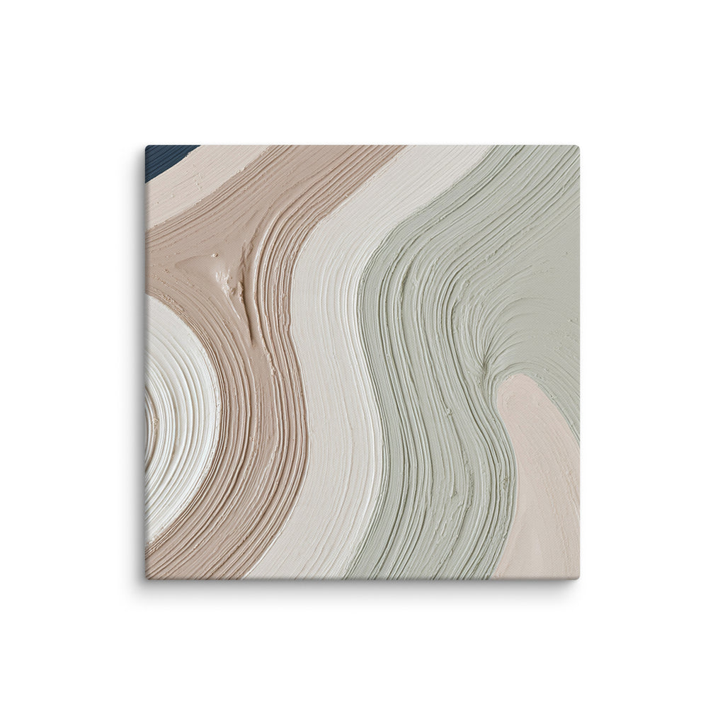 Talus canvas artwork with angular rock-like forms and deep charcoal contrasts, shown on white.