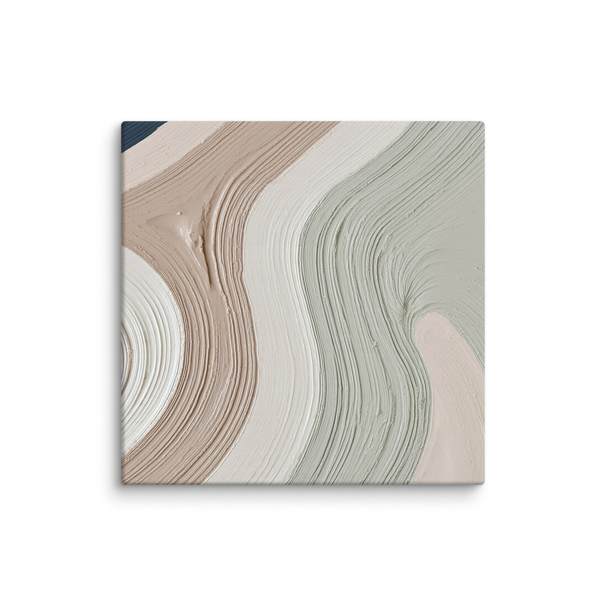 Talus canvas artwork with angular rock-like forms and deep charcoal contrasts, shown on white.