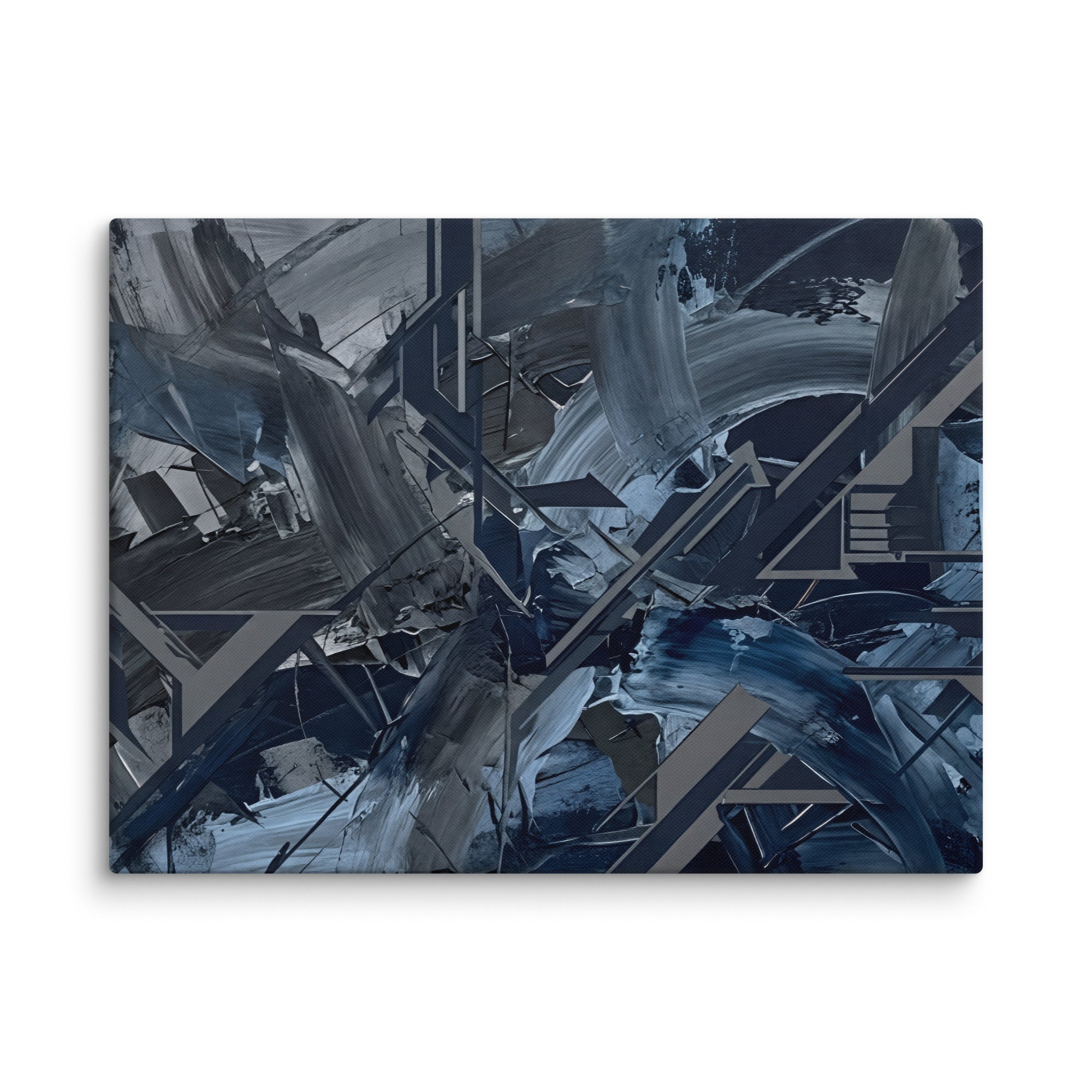Torrent canvas urban shown in wall display view in 40 x 60 inch statement piece
