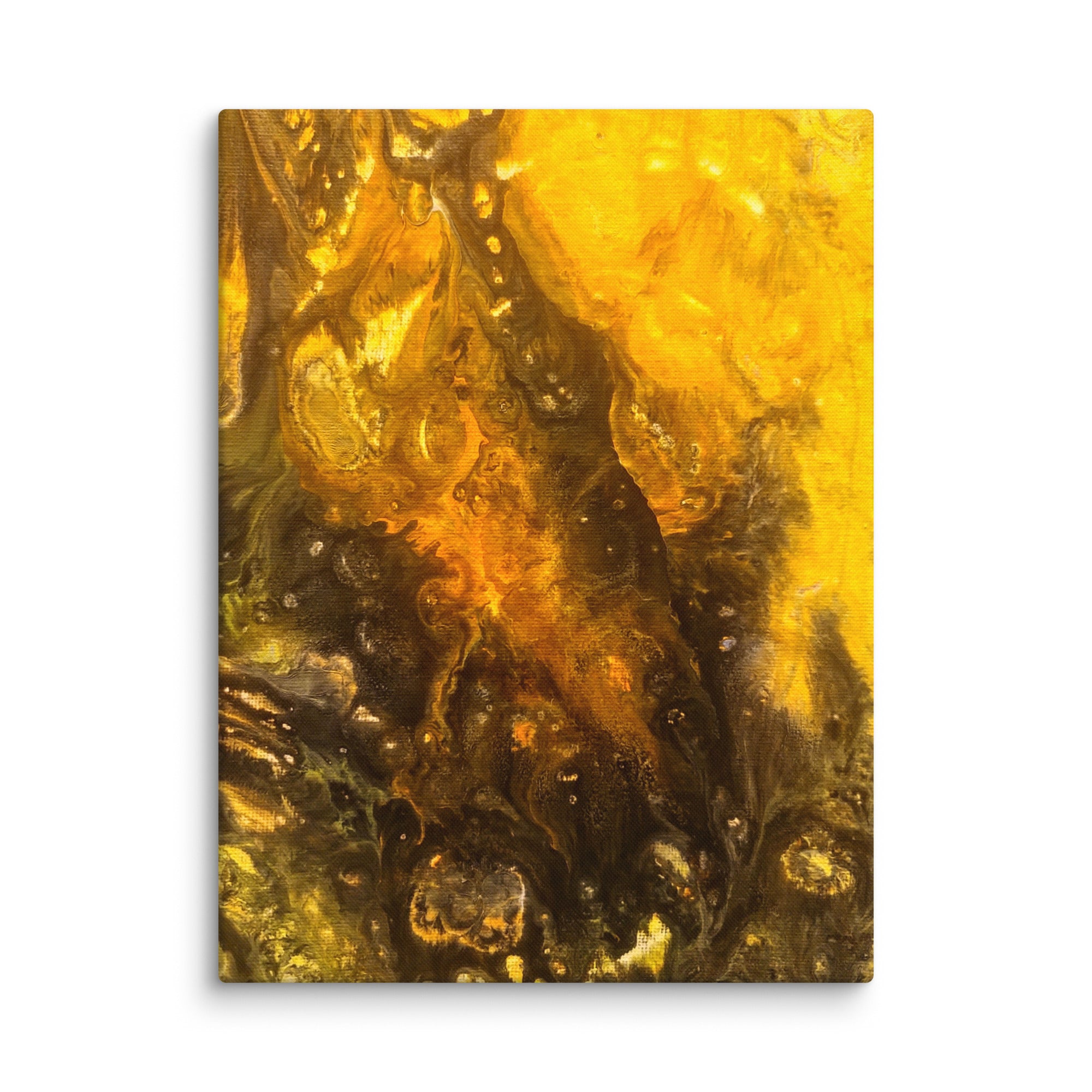 Flame canvas print, wall display view in 40 x 55 inch statement piece