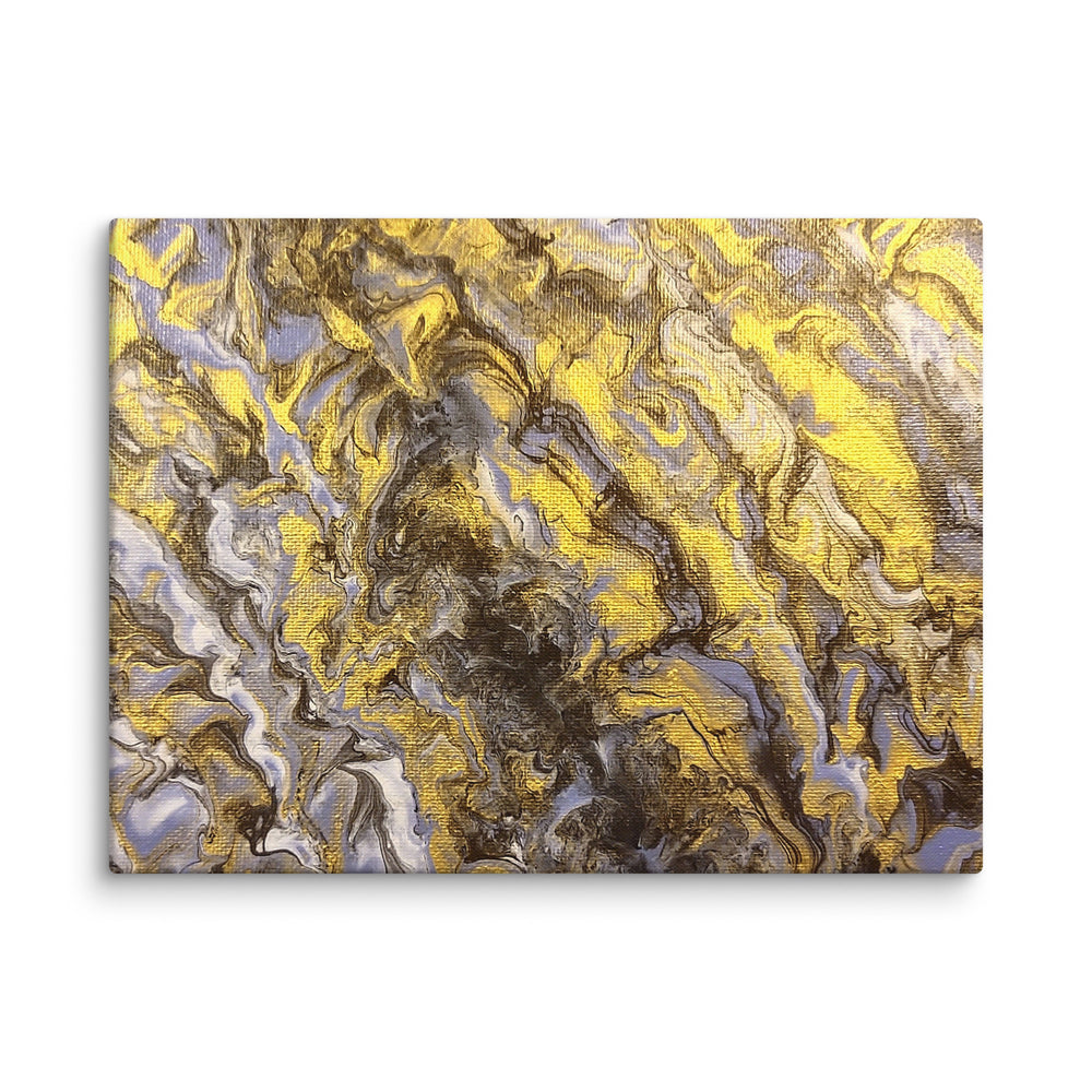 Gold Wave canvas print product mockup in 40 x 55 inch statement piece