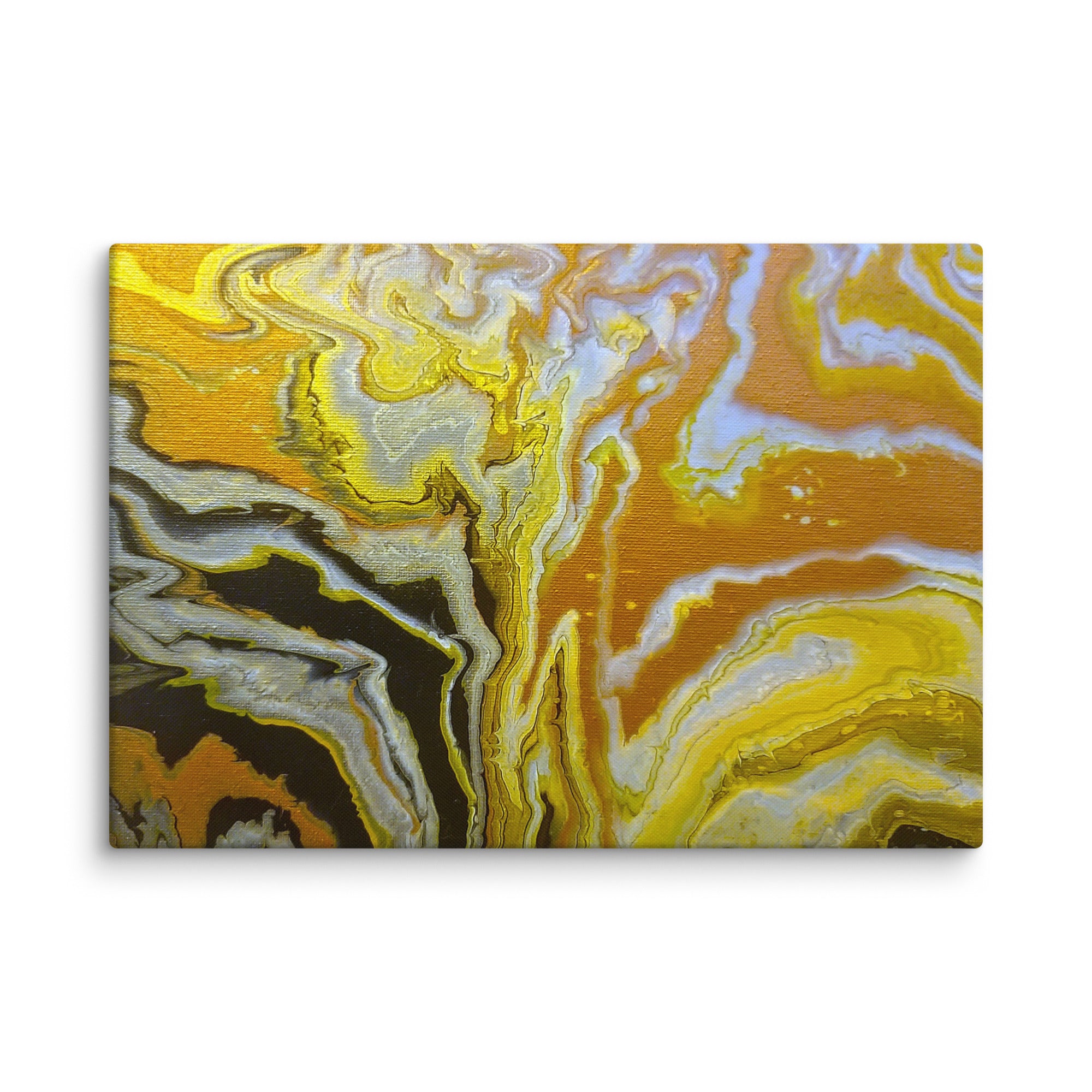 Golden Surge canvas print shown in wall display view in 20 x 30 inch large size
