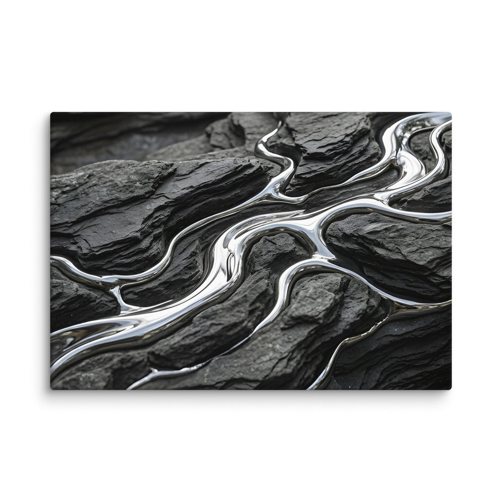 Basalt canvas print, wall display view in 16 x 16 inch universal size