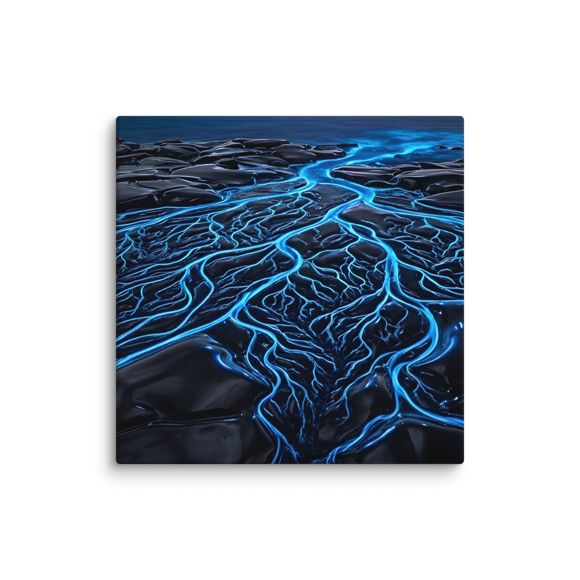 Caldera wall art product image as a canvas print in 20 x 60 inch statement piece