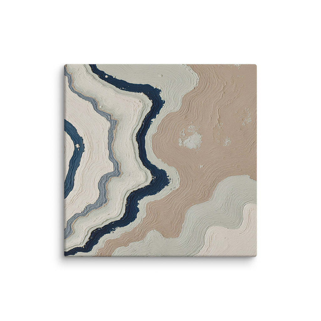 Karst canvas artwork with limestone-like textures and deep charcoal shadows, shown on white.