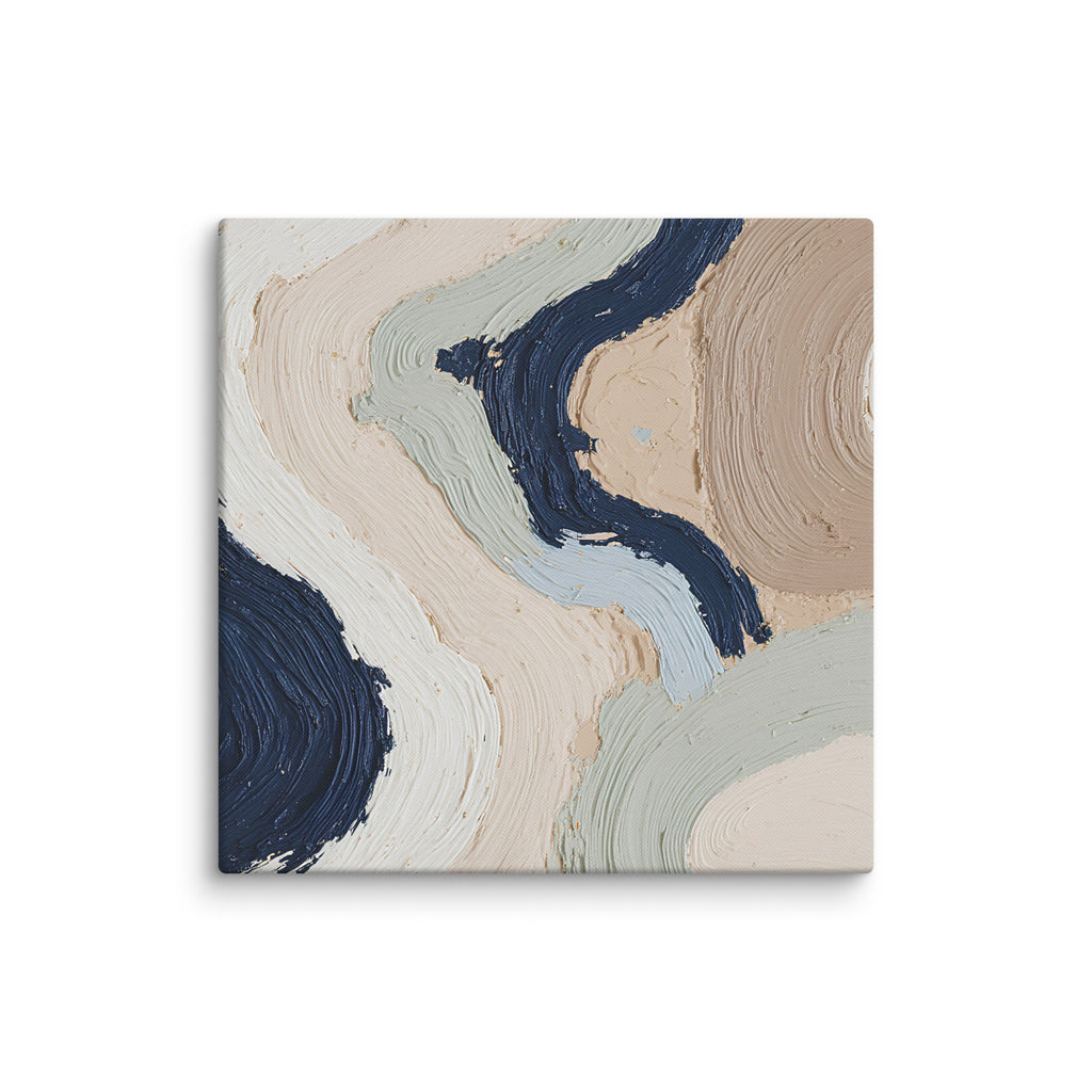 Marl canvas artwork with pale stone and soft clay tones with subtle visual texture, shown on white.