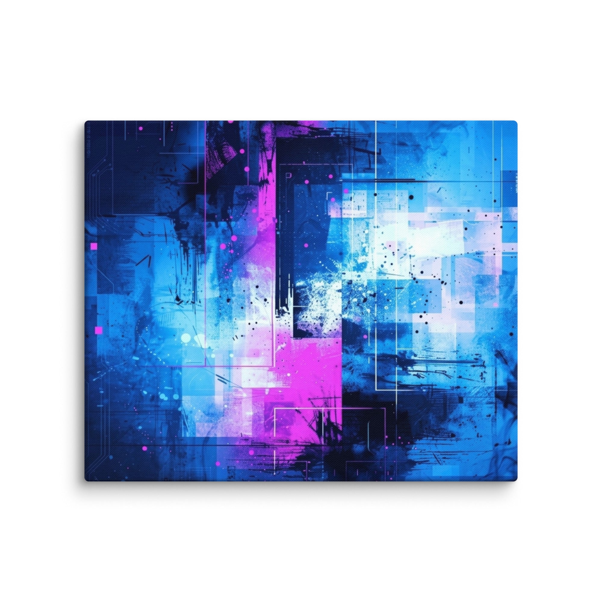 Canvas 'Neon wall art product mockup in 16 x 16 inch universal size