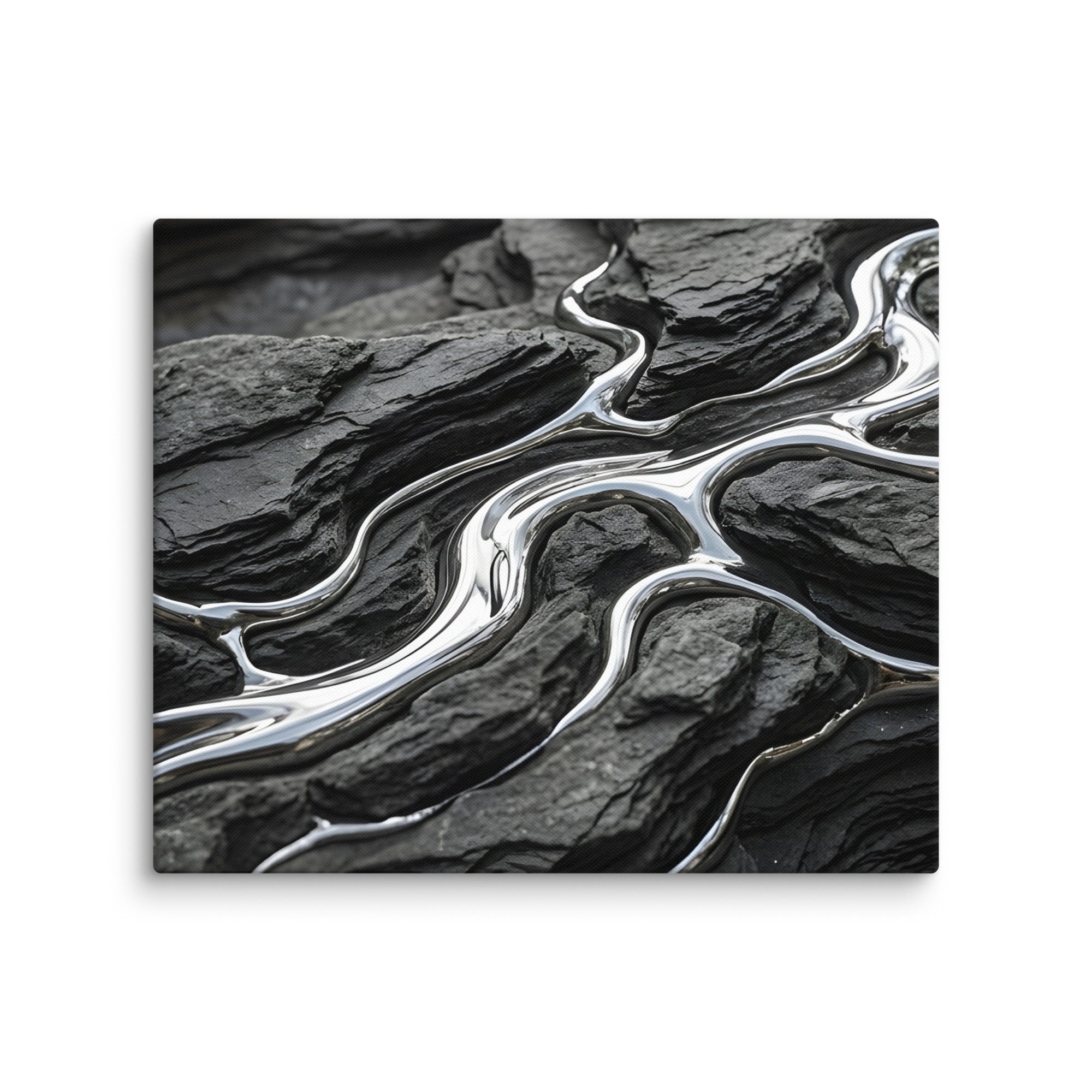 Basalt canvas print shown in wall display view in 16 x 24 inch universal size