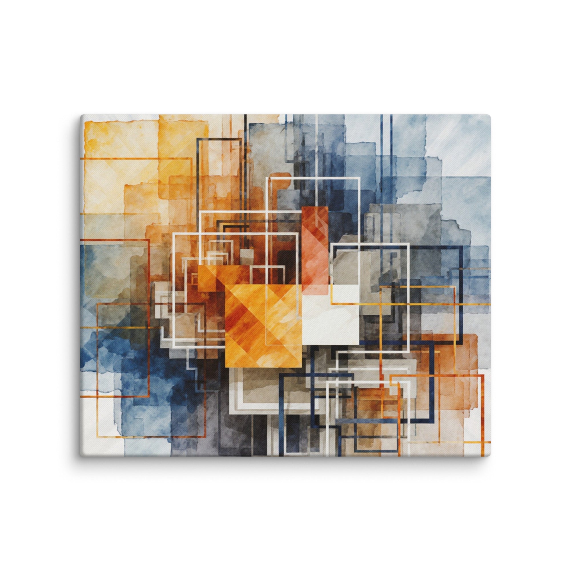 Reticle canvas print product mockup in 16 x 16 inch universal size