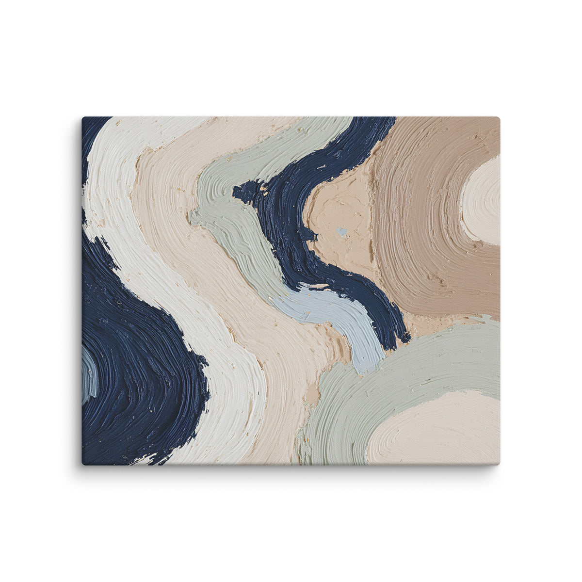 Marl canvas artwork with pale stone and soft clay tones with subtle visual texture, shown on white.