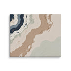 Spall canvas artwork with fractured stone-like layers and linear fissures, shown on white.
