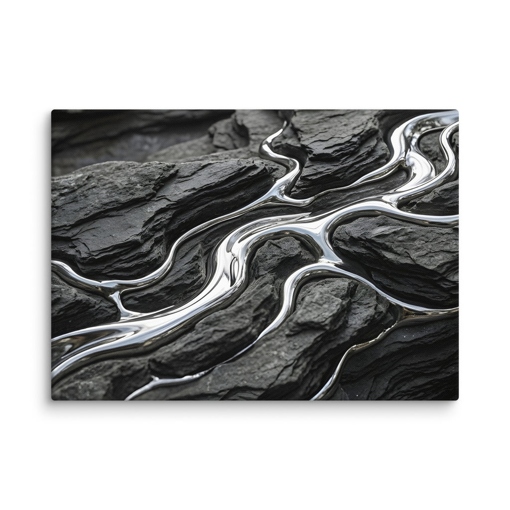Basalt wall art product image as a canvas print in 16 x 32 inch large size