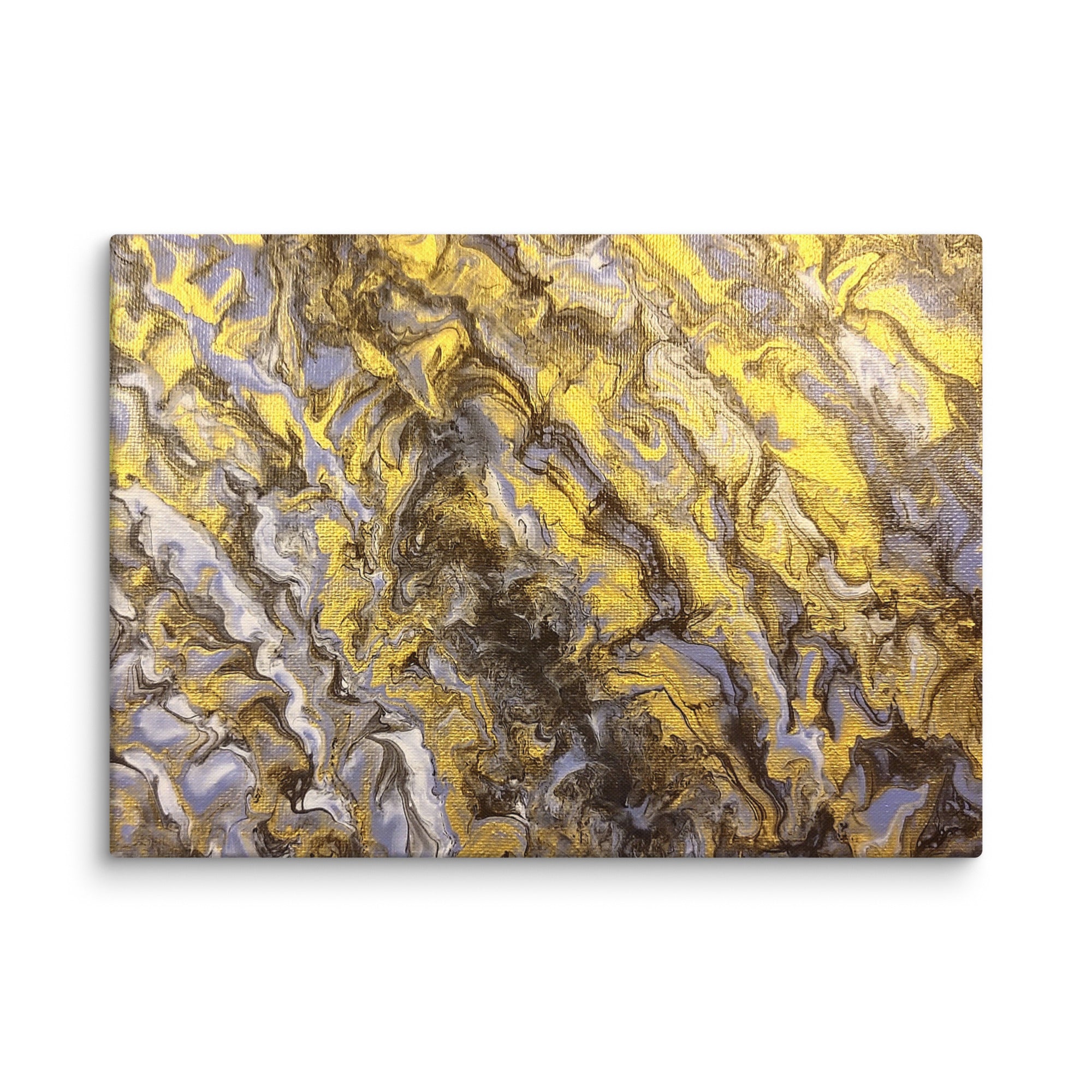 Gold Wave canvas print product mockup in 16 x 16 inch universal size
