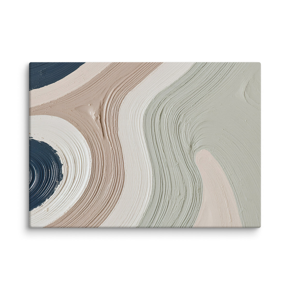 Talus canvas artwork with angular rock-like forms and deep charcoal contrasts, shown on white.