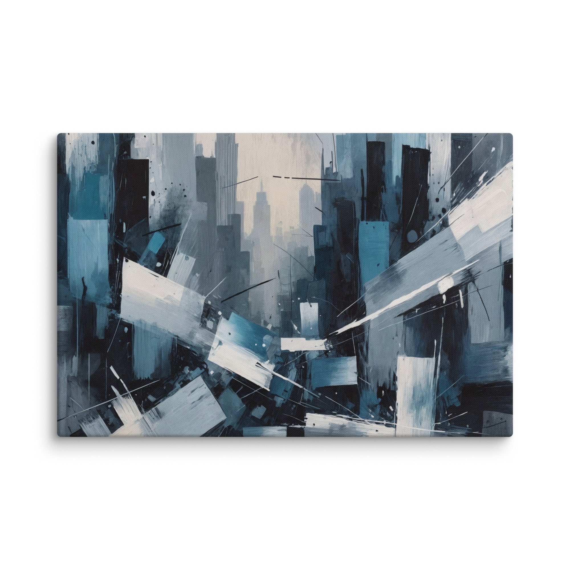 Zephyr canvas skyline with product details shown in 20 x 40 inch statement piece