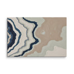 Karst canvas artwork with limestone-like textures and deep charcoal shadows, shown on white.