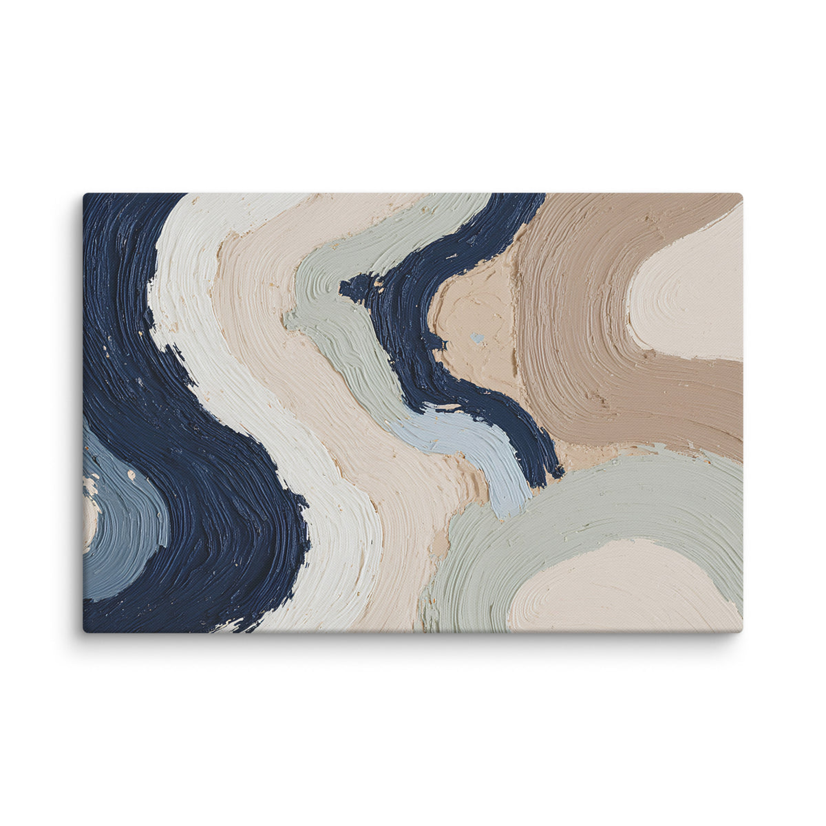 Marl canvas artwork with pale stone and soft clay tones with subtle visual texture, shown on white.
