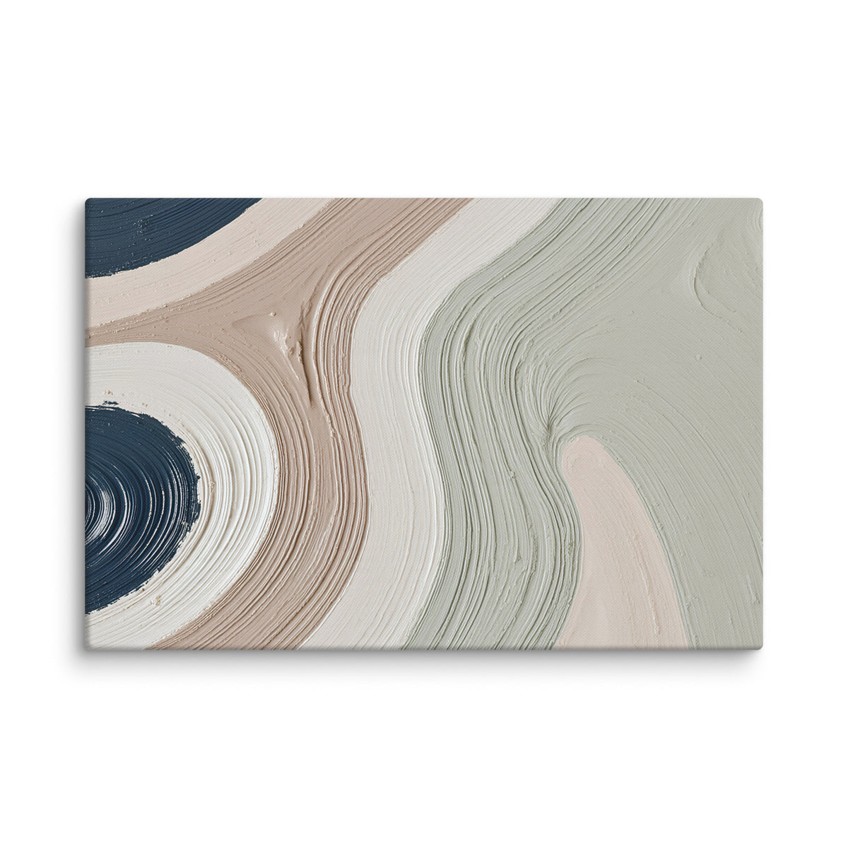 Talus canvas artwork with angular rock-like forms and deep charcoal contrasts, shown on white.