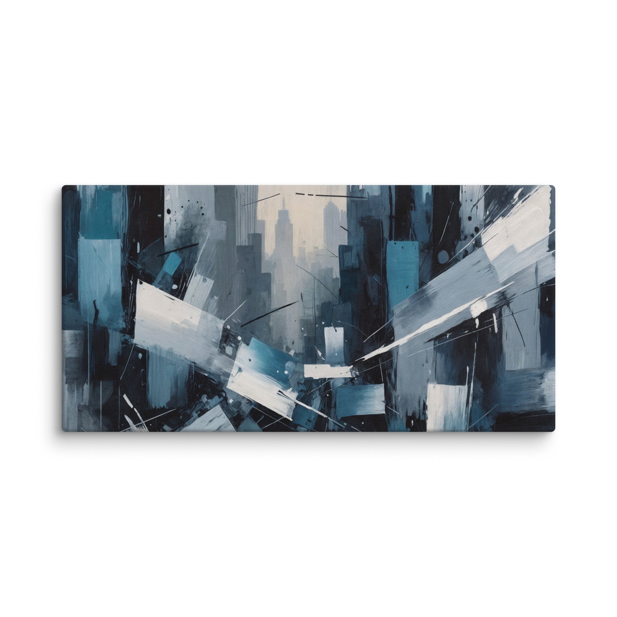 Zephyr canvas skyline, wall display view in 20 x 60 inch statement piece