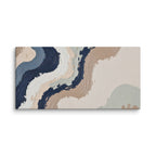 Loess canvas artwork with warm ochre, taupe and sandstone-like textures, shown on white.