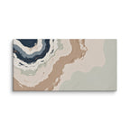 Spall canvas artwork with fractured stone-like layers and linear fissures, shown on white.
