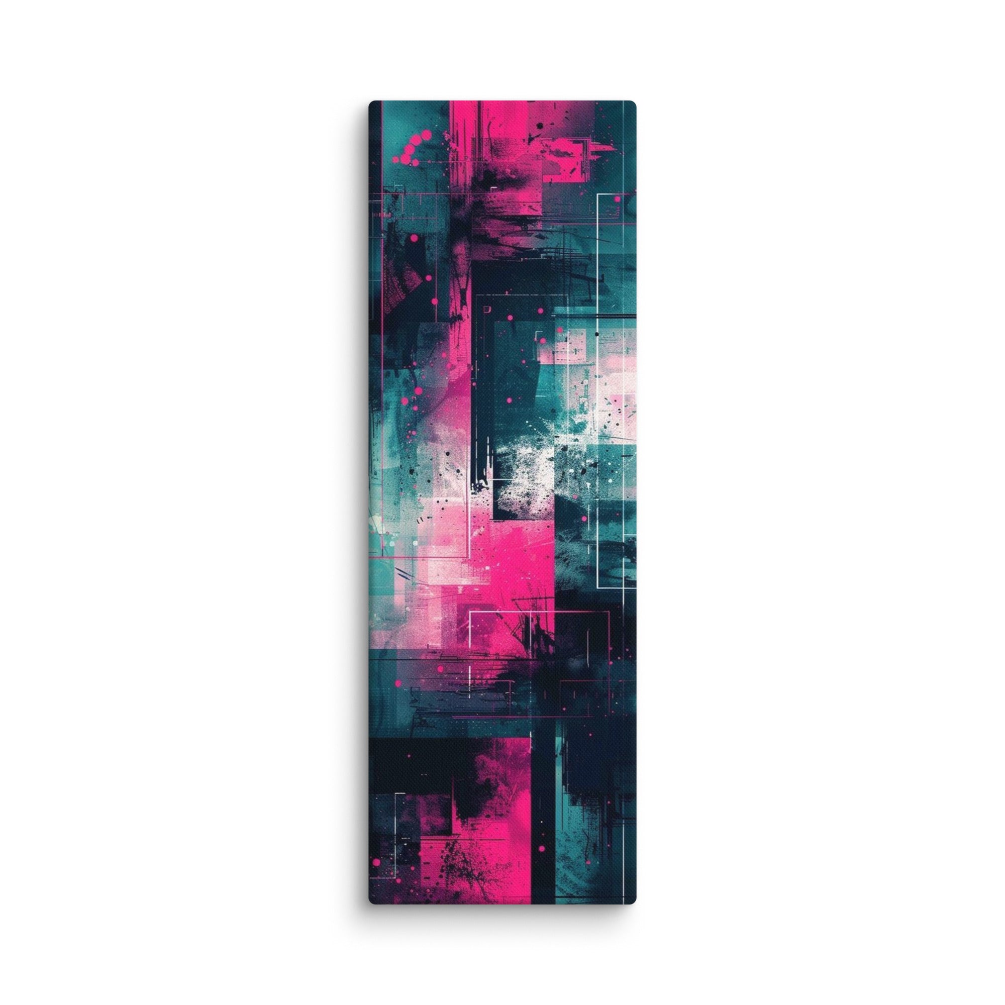 Neona canvas print, wall display view in 16 x 48 inch statement piece