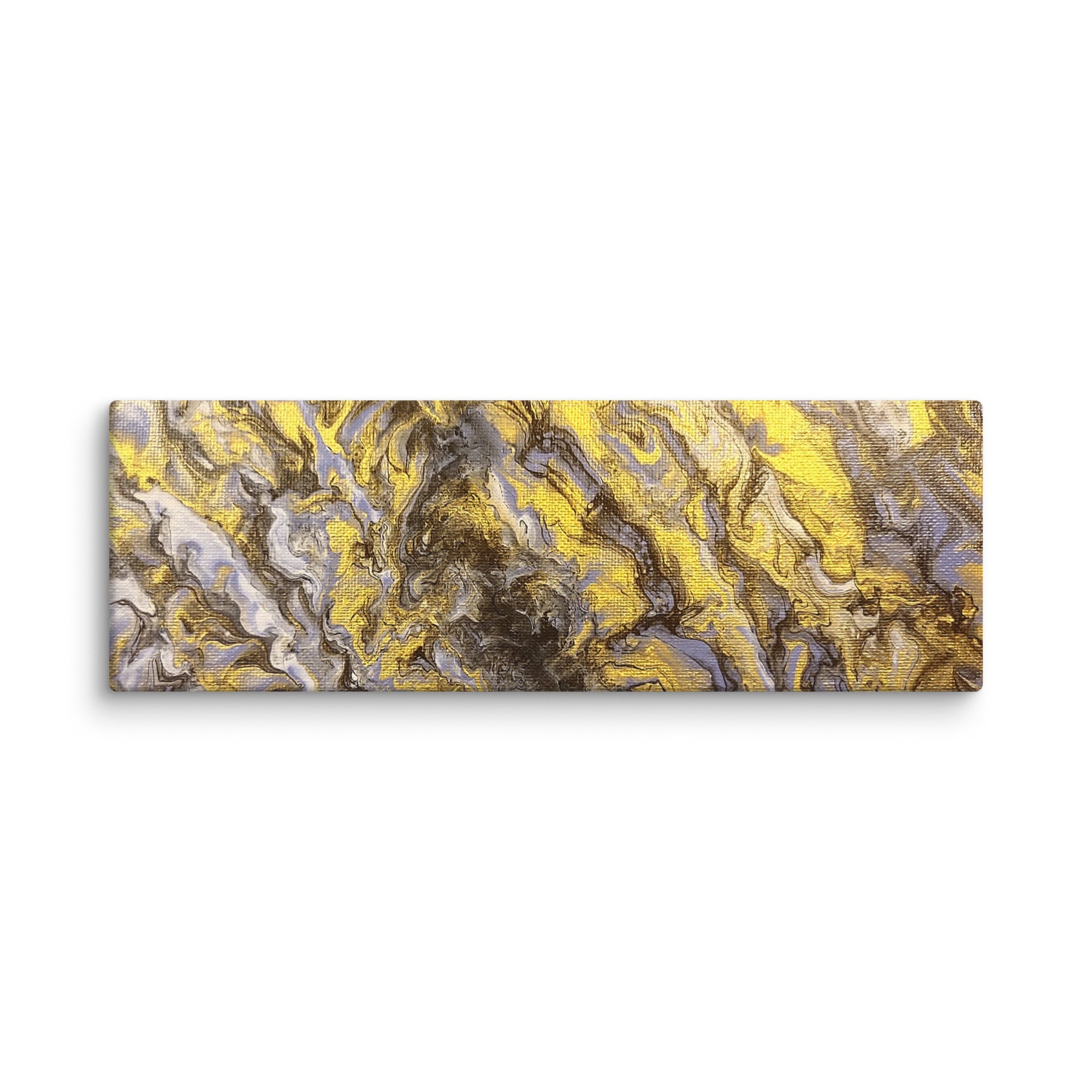 Gold Wave canvas print with product details shown in 16 x 32 inch large size