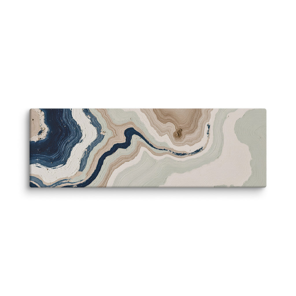 Terrace canvas artwork with stepped stone-like shelves and warm mineral gradients, shown on white.