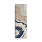Striata shard canvas artwork with rhythmic bands of mineral color and sediment-like layers, shown on white.