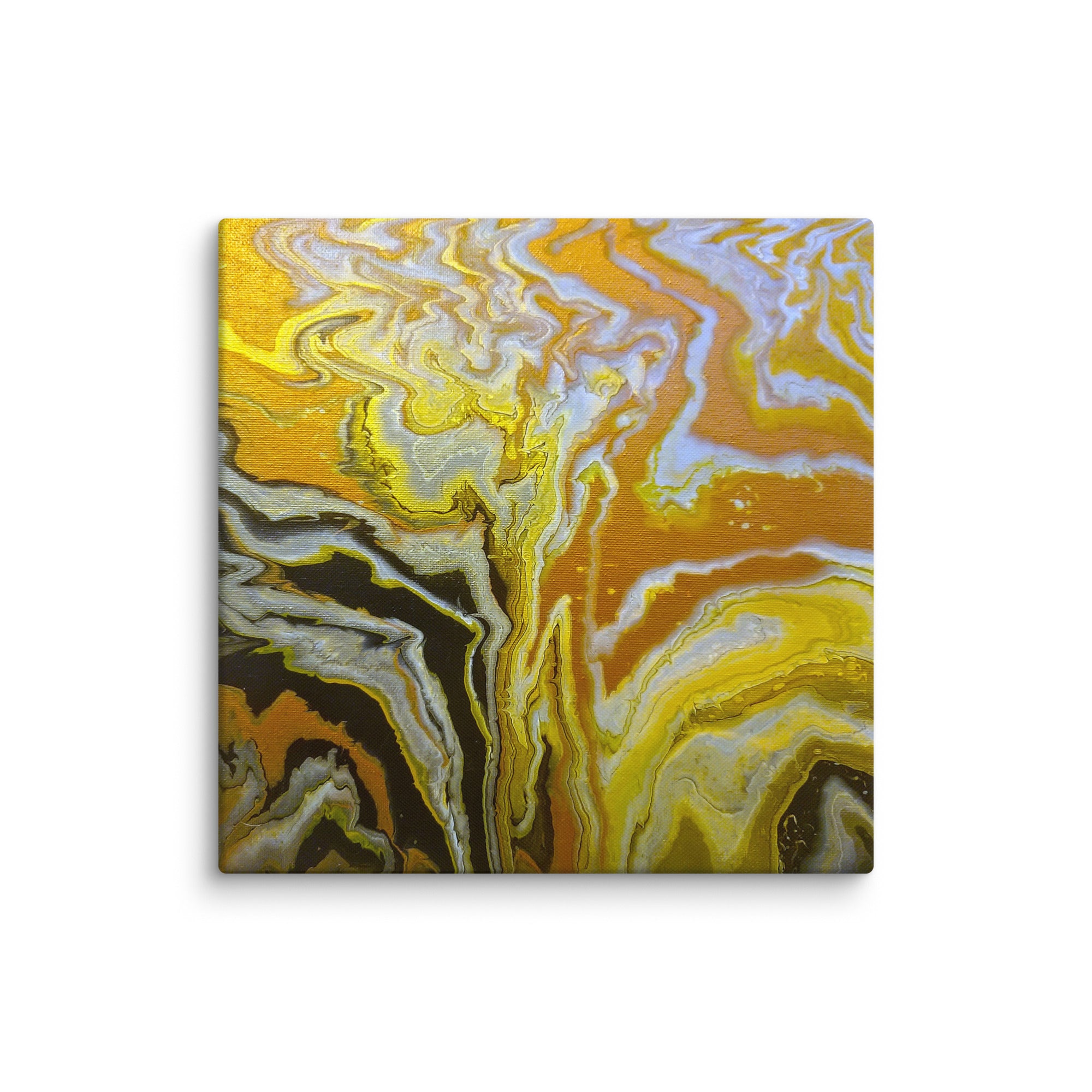 Golden Surge canvas print product mockup in 26 x 26 inch large size