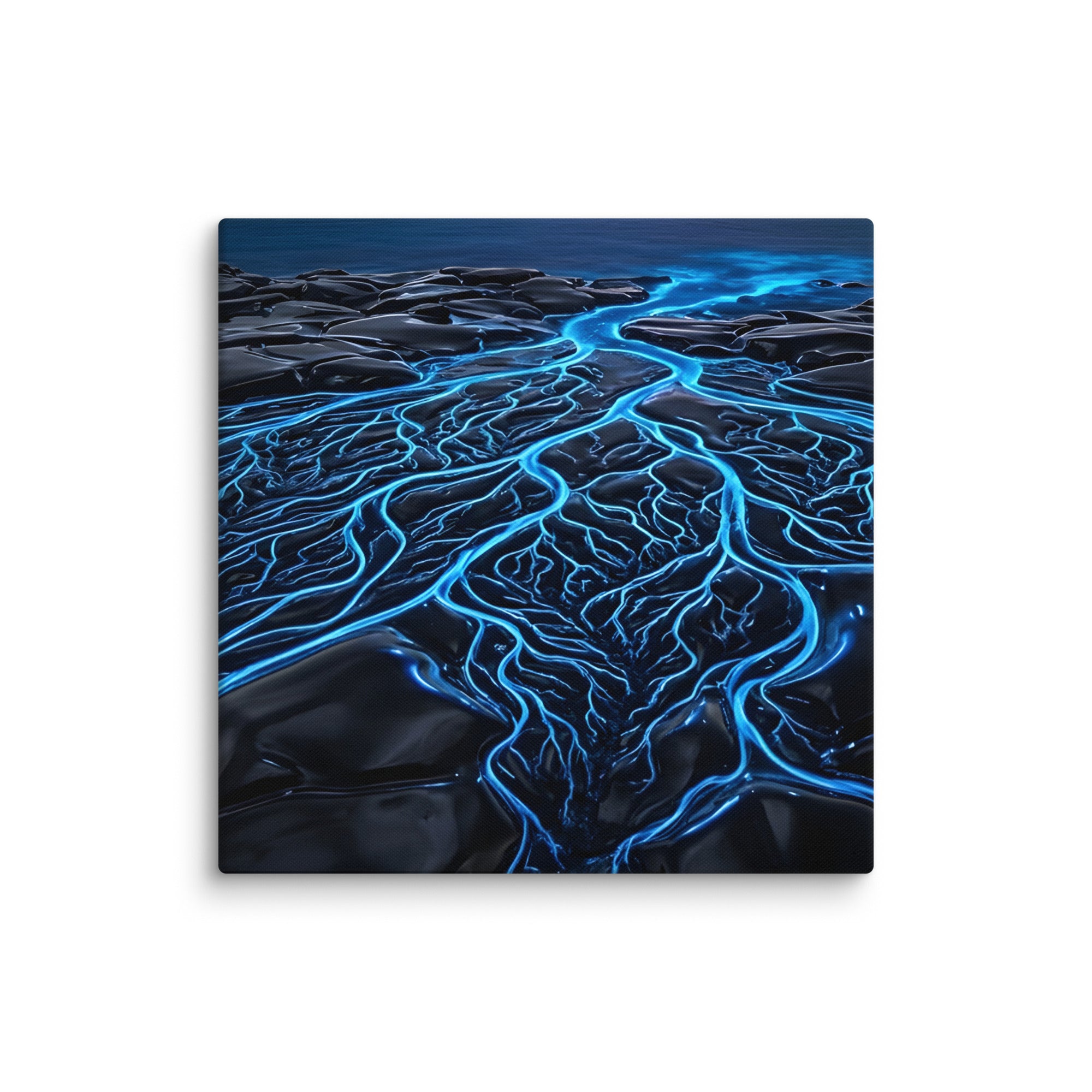 Caldera canvas print with product details shown in 26 x 26 inch large size