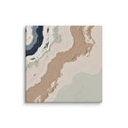 Spall canvas artwork with fractured stone-like layers and linear fissures, shown on white.