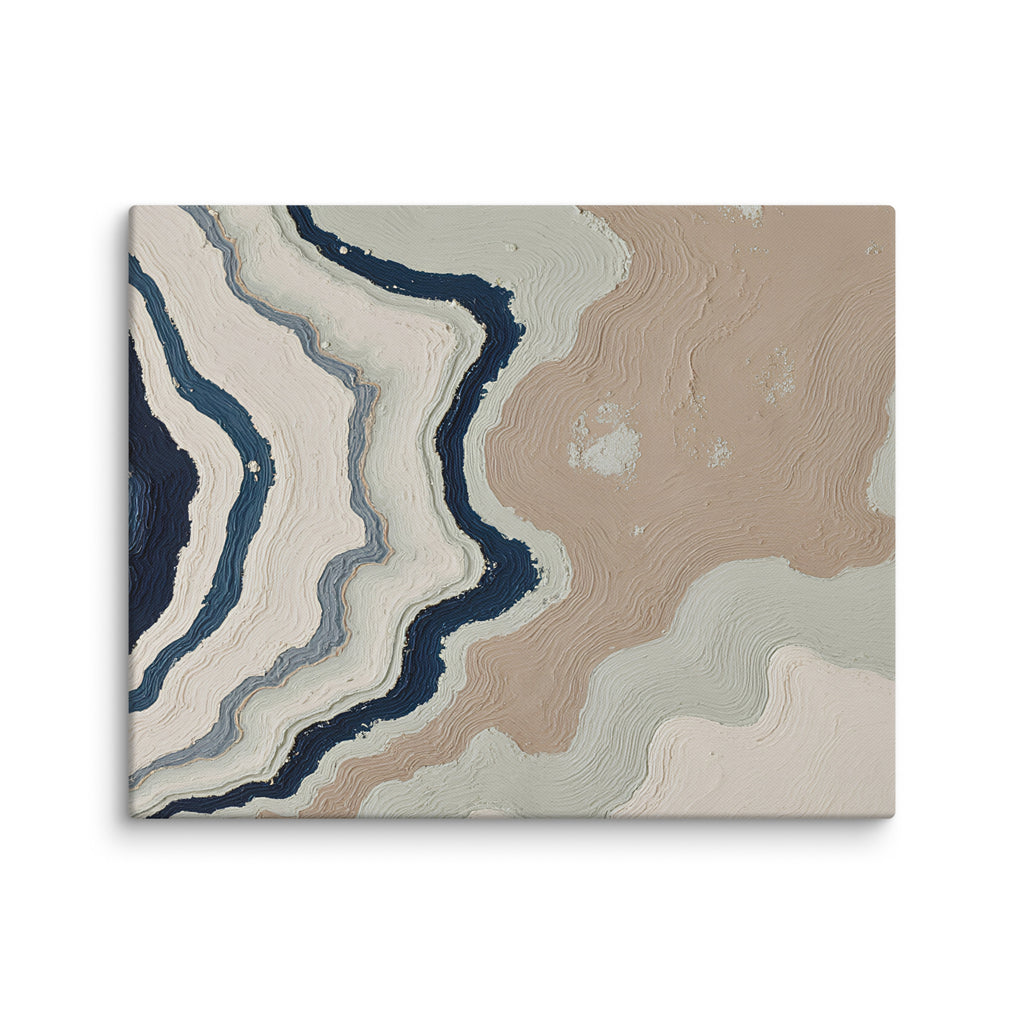 Karst canvas artwork with limestone-like textures and deep charcoal shadows, shown on white.