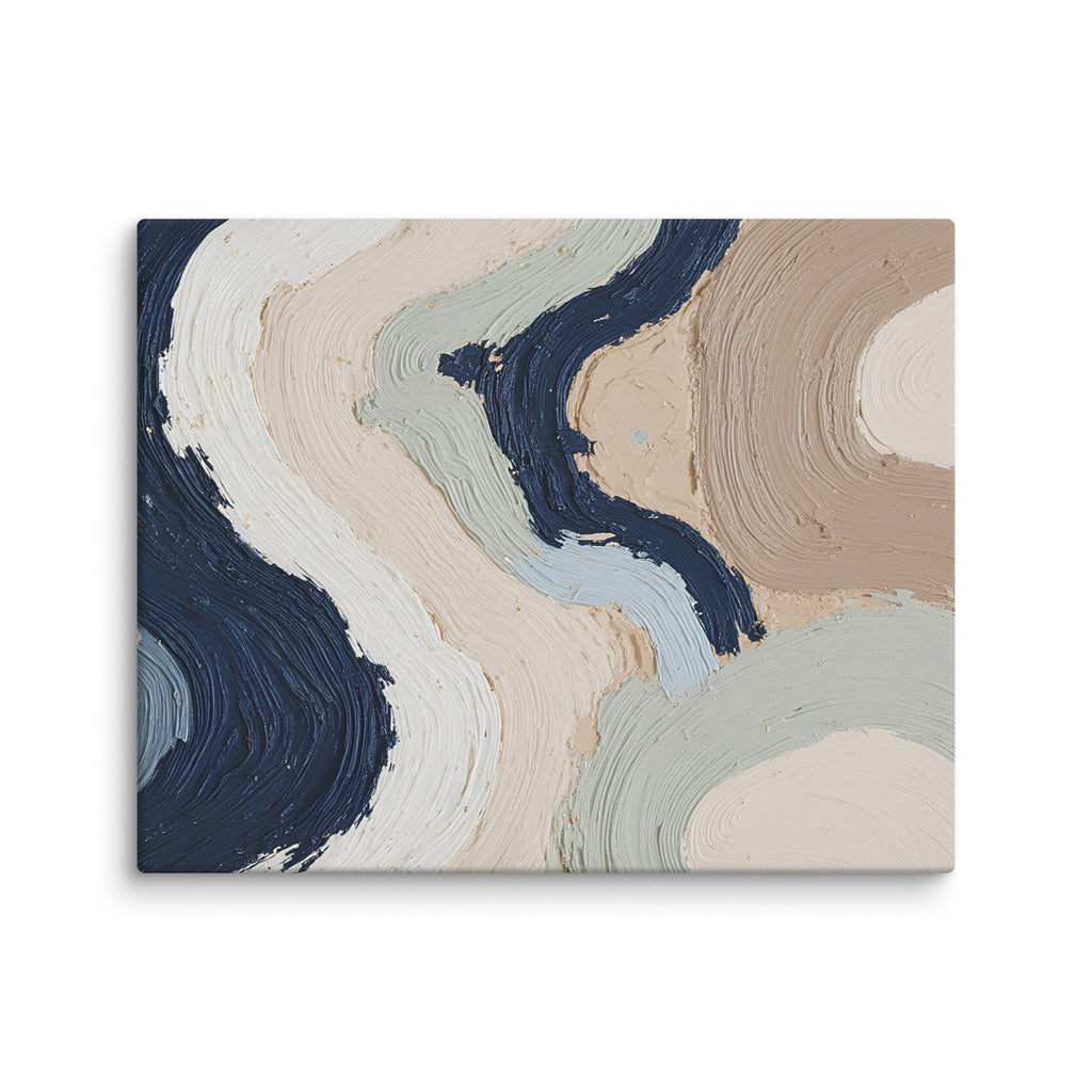 Marl canvas artwork with pale stone and soft clay tones with subtle visual texture, shown on white.