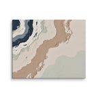 Spall canvas artwork with fractured stone-like layers and linear fissures, shown on white.