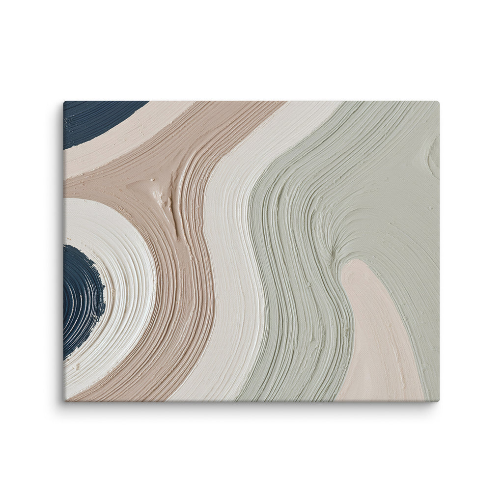 Talus canvas artwork with angular rock-like forms and deep charcoal contrasts, shown on white.