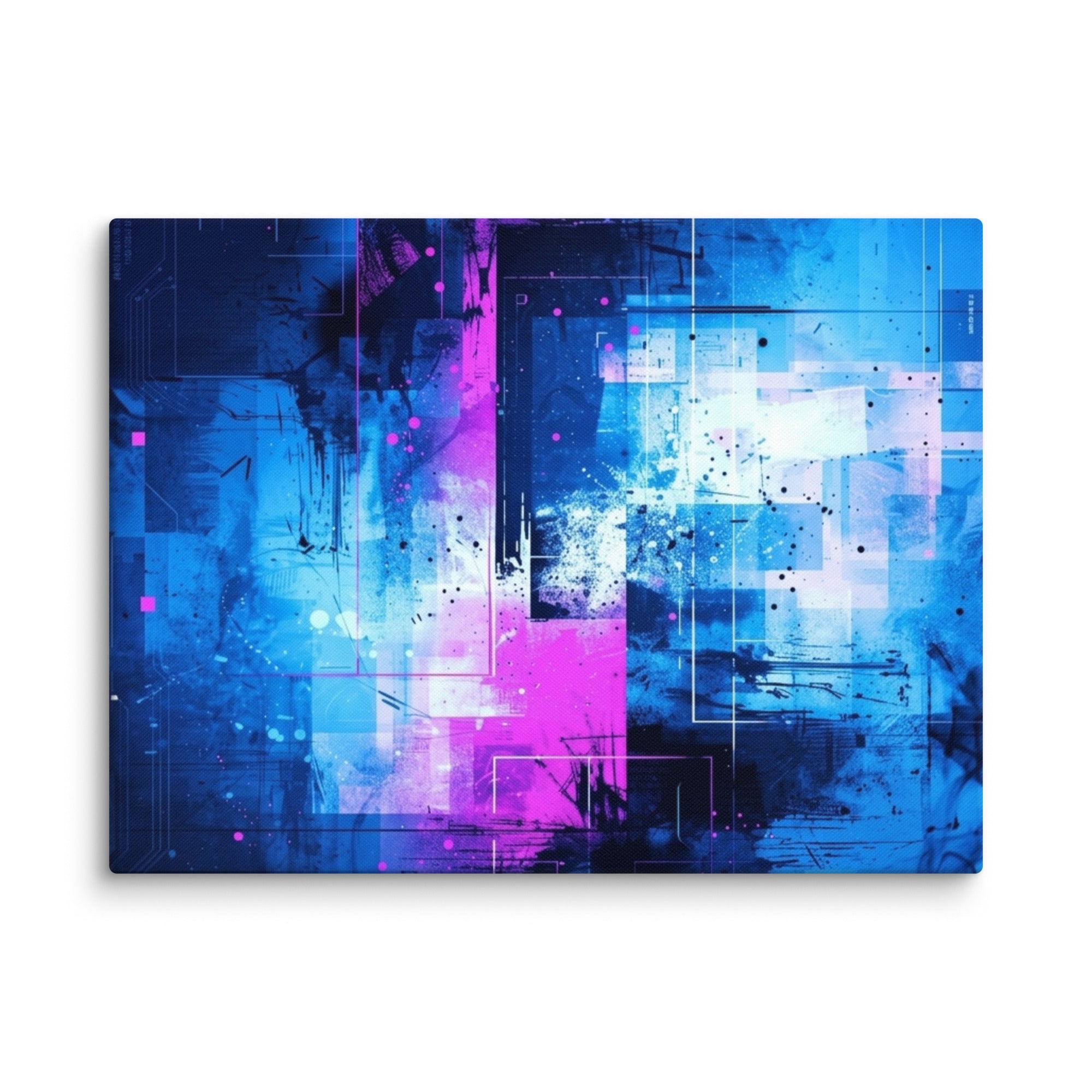 Canvas 'Neon wall art shown in wall display view in 18 x 24 inch large size